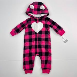 Carter’s Pink Plaid Hoodie Onesie